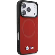 BMW MagSafe Full Wrapped Leather Case Red iPhone 17 Pro - BMOHMP17L25PFWSMR