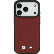 BMW MagSafe Quilted Leather Case Red iPhone 17 Pro - BMOHMP17L25PSECHR