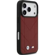 BMW MagSafe Quilted Leather Case Red iPhone 17 Pro - BMOHMP17L25PSECHR