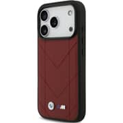 BMW MagSafe Quilted Leather Case Red iPhone 17 Pro - BMOHMP17L25PSECHR
