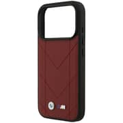 BMW MagSafe Quilted Leather Case Red iPhone 17 Pro Max - BMOHMP17X25PSECHR
