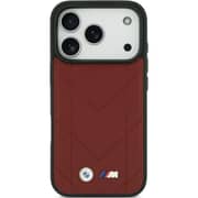 BMW MagSafe Quilted Leather Case Red iPhone 17 Pro Max - BMOHMP17X25PSECHR