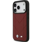 BMW MagSafe Quilted Leather Case Red iPhone 17 Pro Max - BMOHMP17X25PSECHR