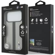 BMW MagSafe Leather Case Grey/Black iPhone 17 Pro Max - BMOHMP17X25PCPSGK