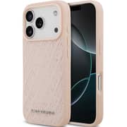 Karl Lagerfeld MagSafe Full Wrapped Leather Case Pink iPhone 17 Pro Max - KLOHMP17XPGKLFOFP