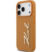 Karl Lagerfeld Leather Case Brown iPhone 17 Pro - KLOHCP17LPSKMGVW