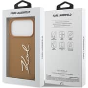 Karl Lagerfeld Leather Case Brown iPhone 17 Pro - KLOHCP17LPSKMGVW