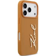 Karl Lagerfeld Leather Case Brown iPhone 17 Pro Max - KLOHCP17XPSKMGVW