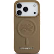Karl Lagerfeld MagSafe Leather Case Brown iPhone 17 Pro - KLOHMP17LPGFKLRDW