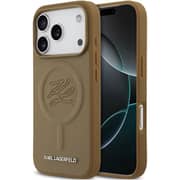 Karl Lagerfeld MagSafe Leather Case Brown iPhone 17 Pro - KLOHMP17LPGFKLRDW