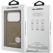 Karl Lagerfeld MagSafe Leather Case Brown iPhone 17 Pro Max - KLOHMP17XPGFKLRDW