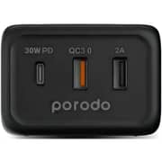 Porodo 3Ports Fast Wireless Charger Black