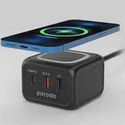 Porodo 3Ports Fast Wireless Charger Black