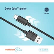 Porodo Blue USB A To USB C Cable 1.2m Black
