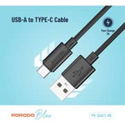 Porodo Blue USB A To USB C Cable 1.2m Black