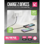 Juice Dual USB Charger White - JUI-MAINS-PD-PLUG-USBA/C-20W-ECO-WHT