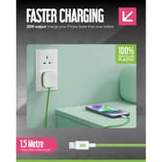 Juice 20W Mains Charger With Lightning Cable 1.5m White/Green - JUI-MAINS-LIGHT-20W-ECO