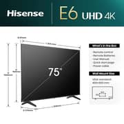 Hisense 75Inch 4K UHD Smart Television - 75E6N (2024 Model)