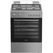 Indesit 4 Burner Gas Cooker 60cm Silver/Black - RIN6-GGG23121XME