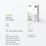 Lanex Gan Fast Charger 65W White - LC59U