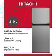 Hitachi Top Mount Refrigerator 275L Elegant Inox - HRTN5230MXAE