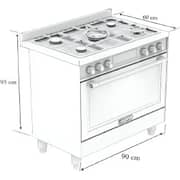 Tecnogas Free Standing 5 Burner Gas Cooker 90cm Stainless Steel - TCP29E95WX