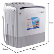 Akai 14kg Twin Tub Semi Automatic Washing Machine, Turbo Wash, Powerful Pulsator, WMMA-X015TT
