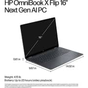 HP OmniBook X Flip 2-in-1 Convertible (2024) Laptop – 2nd Series / Intel Core Ultra 7-256V / 16inch 2K / 4TB SSD / 16GB RAM / 8GB Intel Arc 140V / Windows 11 Home / English Keyboard / Eclipse Grey / International Version – [16-AS0023DX] Customized