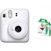 Fujifilm Instax Instant Camera - Mini 12 Clay White + 2 Pack Film