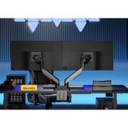 Gamertek Pivot Dual RGB Monitor Arm Black - 72976