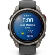 Garmin Fenix 8 Pro Smartwatch Sapphire Titanium With Graphite/Black Silicone Band