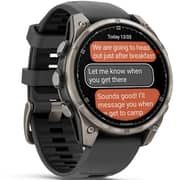 Garmin Fenix 8 Pro Smartwatch Sapphire Titanium With Graphite/Black Silicone Band