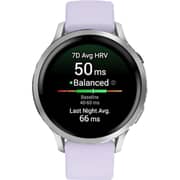 Garmin Venu 4 Smartwatch Silver With Periwinkle Silicone Band
