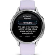 Garmin Venu 4 Smartwatch Silver With Periwinkle Silicone Band