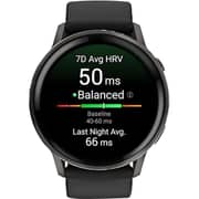 Garmin Venu 4 Smartwatch Slate With Black Silicone Band