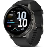 Garmin Venu 4 Smartwatch Slate With Black Silicone Band