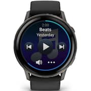 Garmin Venu 4 Smartwatch Slate With Black Silicone Band