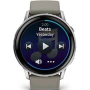 Garmin Venu 4 Smartwatch Silver With Grey Silicone Band