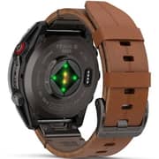 Garmin Fenix 8 Pro Smartwatch Sapphire & Carbon Grey DLC Titanium With Chestnut Leather Band