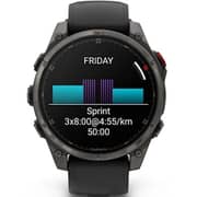 Garmin Fenix 8 Pro Smartwatch Sapphire & Carbon Grey DLC Titanium With Black/Pebble Grey Silicone Band