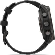 Garmin Fenix 8 Pro Smartwatch Sapphire & Carbon Grey DLC Titanium With Black/Pebble Grey Silicone Band