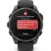 Garmin Fenix 8 Pro Smartwatch Sapphire & Carbon Grey DLC Titanium With Black/Pebble Grey Silicone Band