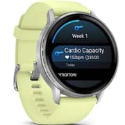 Garmin Venu 4 Smartwatch Silver With Citron Silicone Band