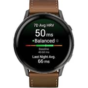 Garmin Venu 4 Smartwatch Slate With Black Silicone & Brown Leather Band