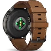 Garmin Venu 4 Smartwatch Slate With Black Silicone & Brown Leather Band
