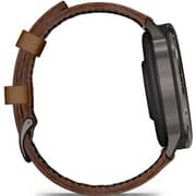 Garmin Venu 4 Smartwatch Slate With Black Silicone & Brown Leather Band