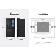 LG ThinQ Side By Side Refrigerator 422L Midnight Black - LFX29FFQYB