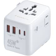 Smartix 1 Pc International Travel Adaptor 45W White - SM1BCTA6
