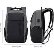 Hama LBK001 Backpack Grey W/ USB Charging Port + AMW200 Mouse