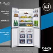 Beko Refrigerator 466 Liters Gross, 4 Doors, Low noise, NeoFrost Dual Cooling, GNO4662XPN - (Dark Inox)